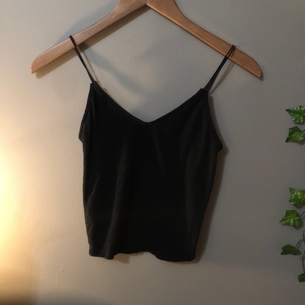 cropped spaghetti strap.